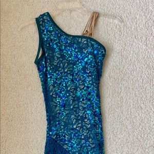 Blue figure skating dress